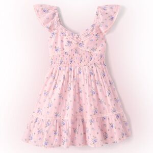 The Children's Place Pink Floral Smocked Sundress with Purple Accents